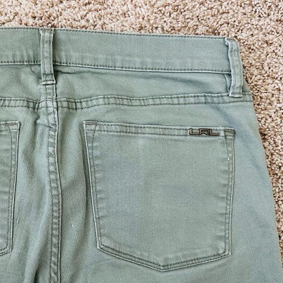 🍀 LAUREN RALPH LAUREN Women Light Green Modern Straight Cropped Pants Sz 6 x25" - Picture 6 of 6